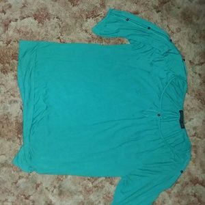 Faded glory teal top with peek a boo sleeve xxl